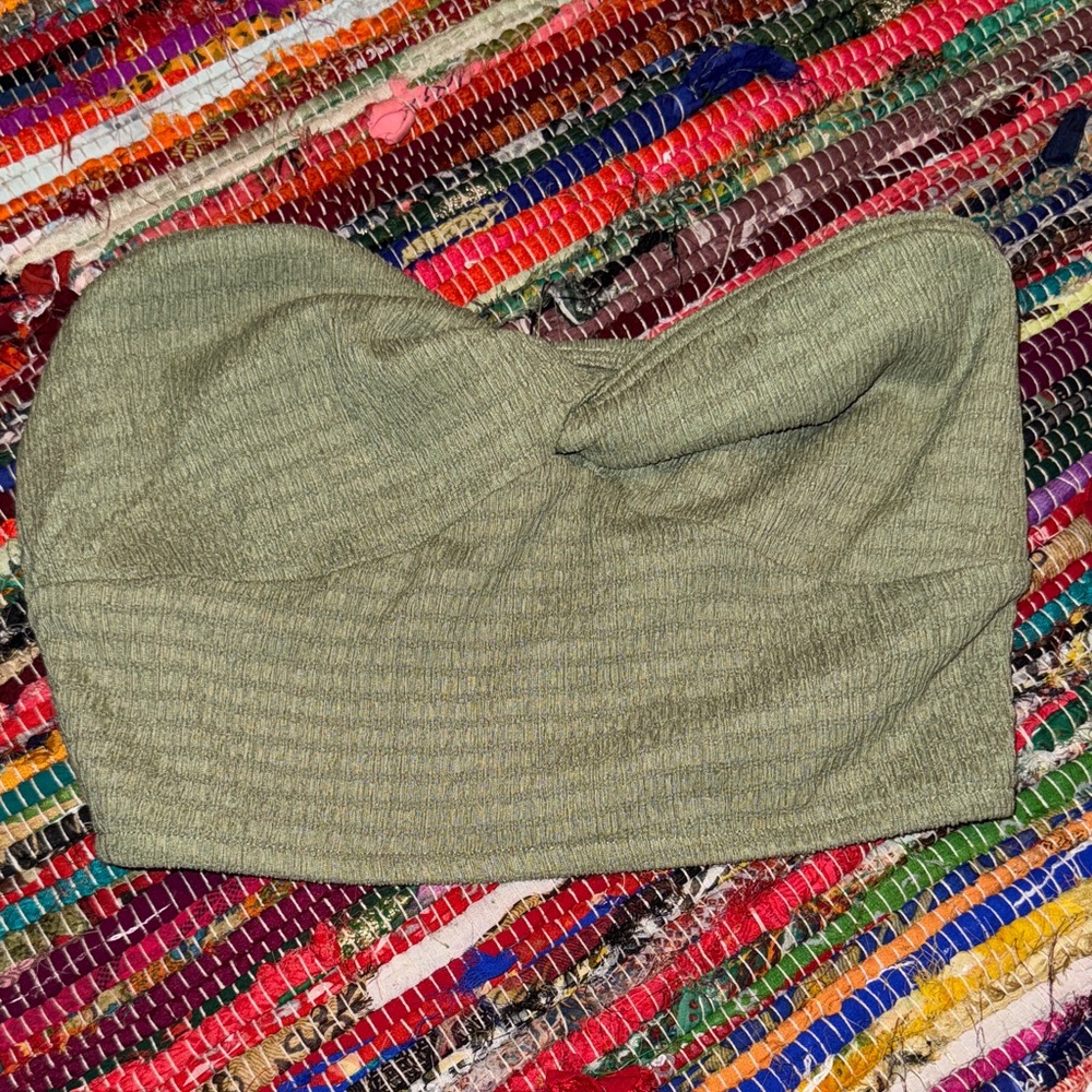 Green Strapless Top